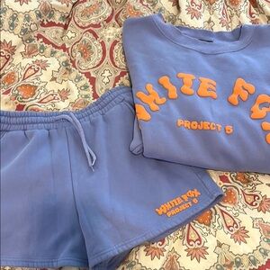 White Fox Project 5 Grape Sweatshirt and Shorts Set